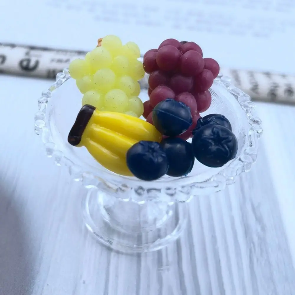 

Dollhouse Miniatures Cute Simulation Fruit Tray DIY Mini Simulation Doll House Ornament Craft Fruit Food Model Food Toy