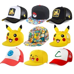 Pokémon Pikachus Baseball Cap Peaked Cap Cartoon Anime Character Flat Brim Hip Hop Hat Couple Outdoor Sports Cap Birthday Gifts