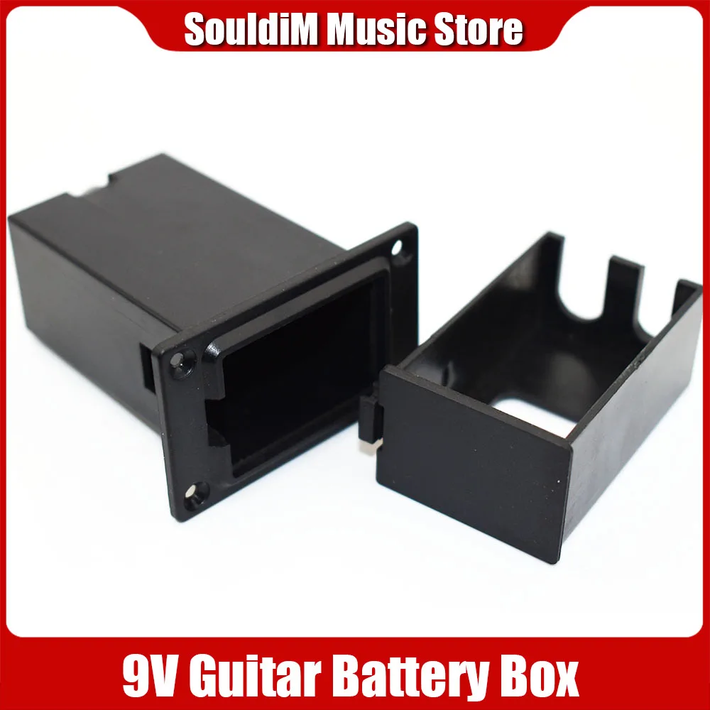 Active Guitar Pickup EQ 9V Battery Box Guitarra Violao Pickup 9 Volts Battery Holder Case Cover with Spring 2 Pin Plug