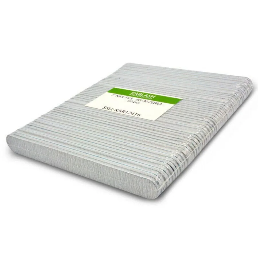 

Professional Double Sided Emery Board 7" Black Nail File 50pcs Zebra 80/80