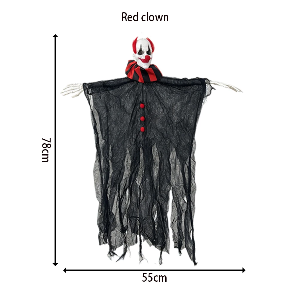 Halloween-Skelett-Clown-Dekoration, Atmosphären-Requisiten, Geist mit gruseligem schwebendem Geisterornament für Party, Zuhause, Innen- und Außenbereich, Gärten – Detail 8