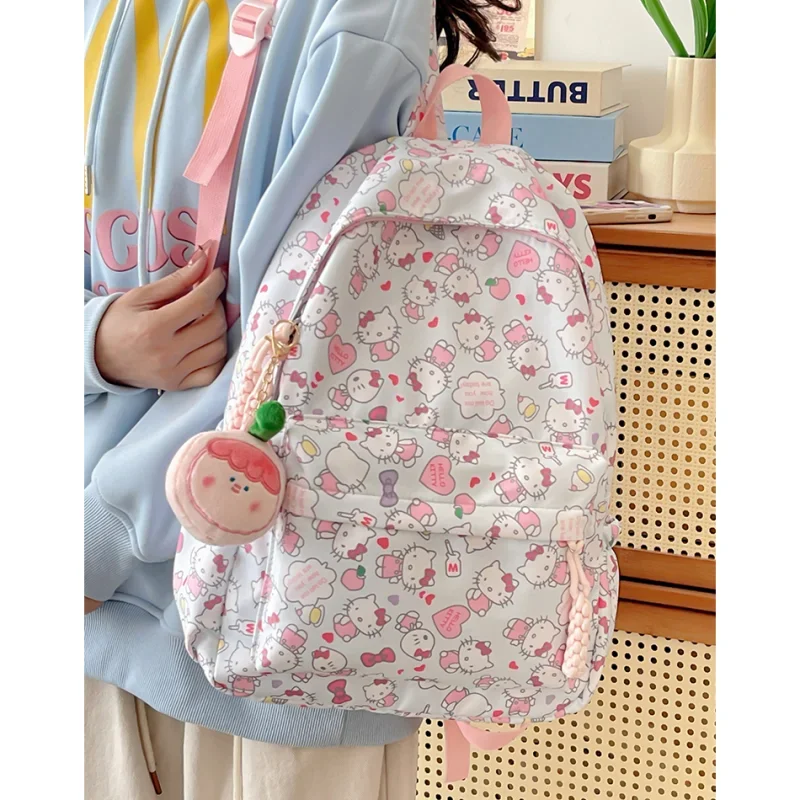 

Xiuya Cute Hello Kitty Womens Backpack Nylon Japanese Style Fashion Large Capacity Casual Backpacks School Cartoon Female Bag