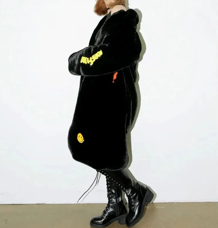 Nouveau Femmes hiver chaud fausse fourrure manteau à manches longues de luxe élégant moelleux fausse fourrure manteaux