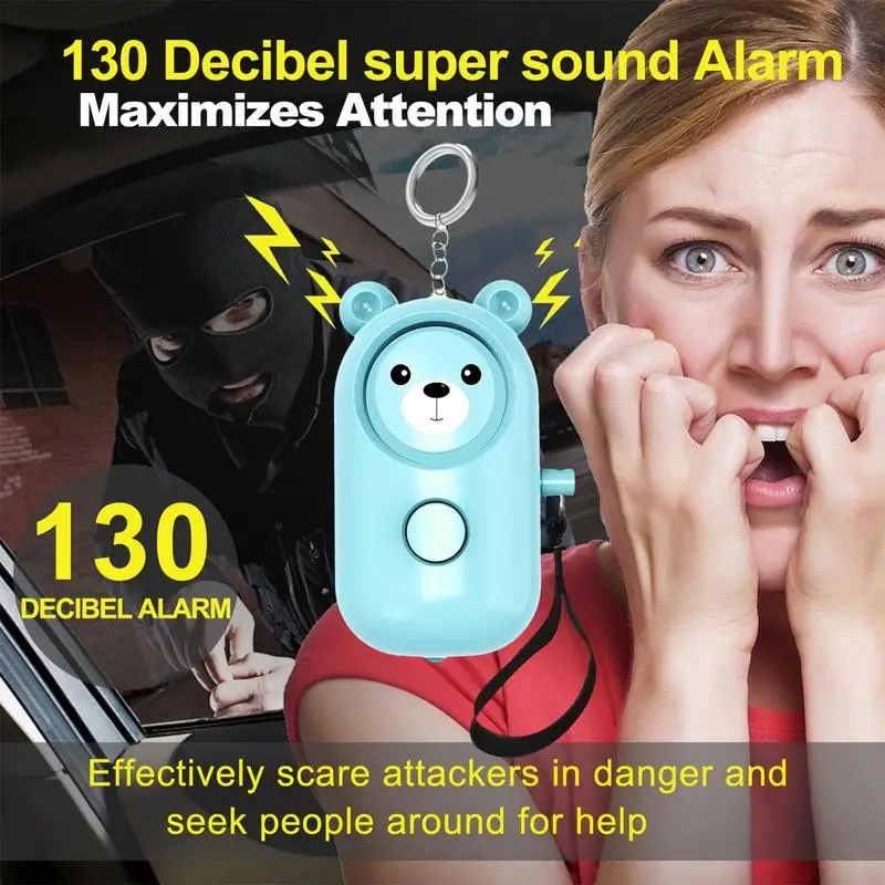 Personal Alarm Keychain Self Defense Alarm Keychain Alert Device 130Db Personal Siren Ring With Led Light Safety Alarm For Women