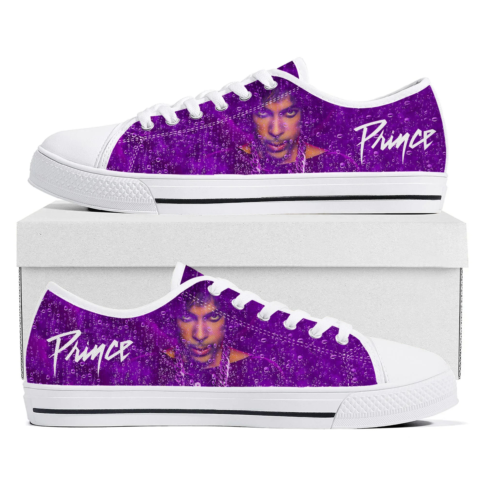 Prince Rogers Nelson Purple Rain Low Top High Quality Sneakers Men Women Teenager Canvas Sneaker Casual Couple Shoes Custom Shoe