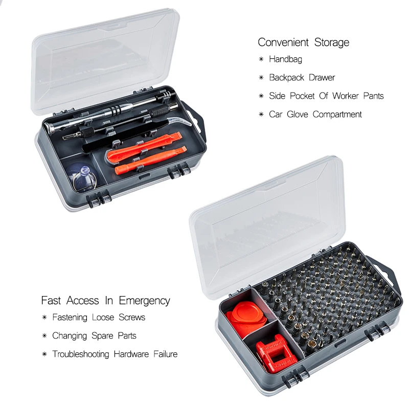 Jeu d\'embouts de tournevis multifonctions, dispositif de réparation de téléphone portable de précision, outils à main Torx Hex, 115 en 1