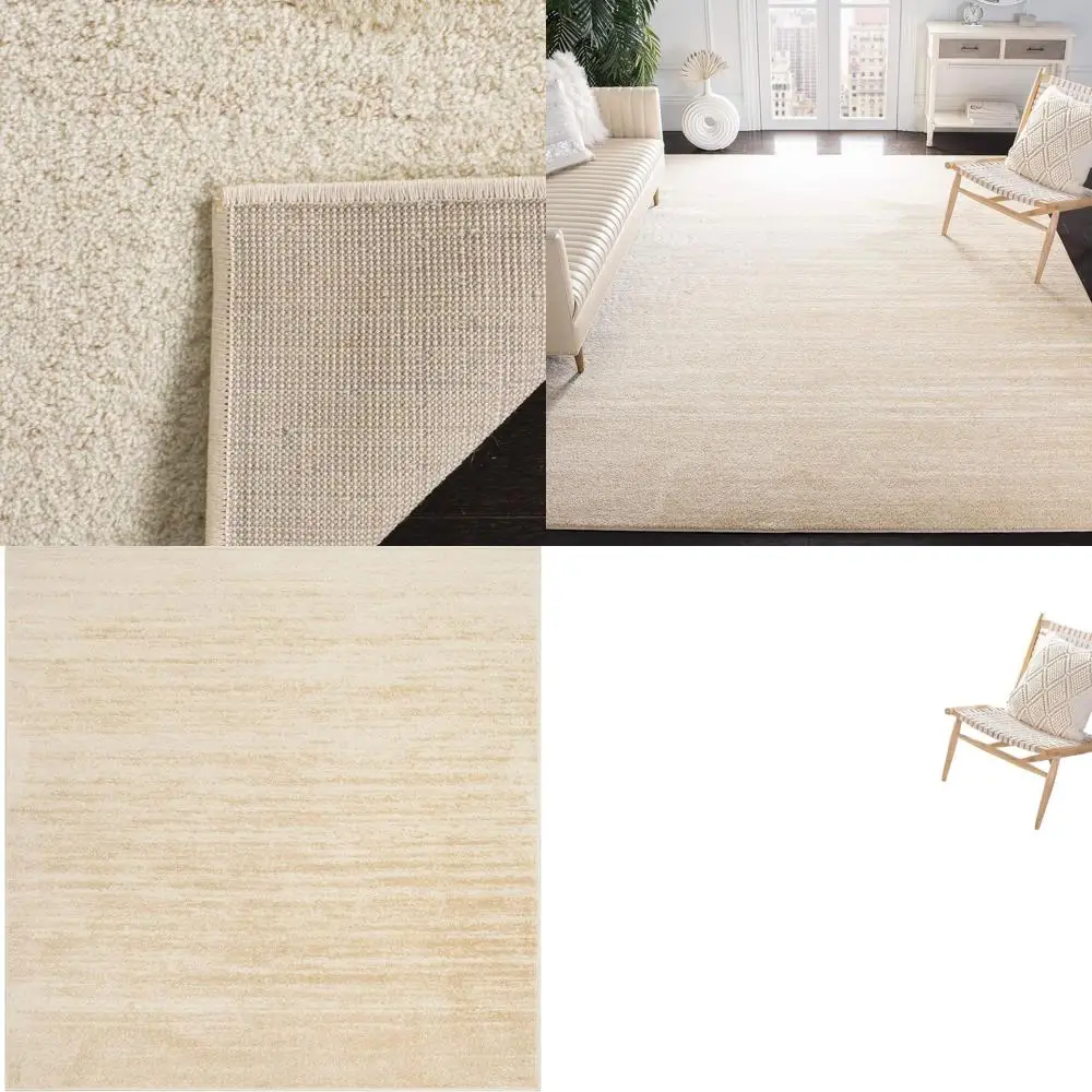 

10-футовый квадратный современный ковер с эффектом омбре, шампанское и кремовый, не выпадающий, легко чистится, подходит для гостиной, спальни, офиса, столовой