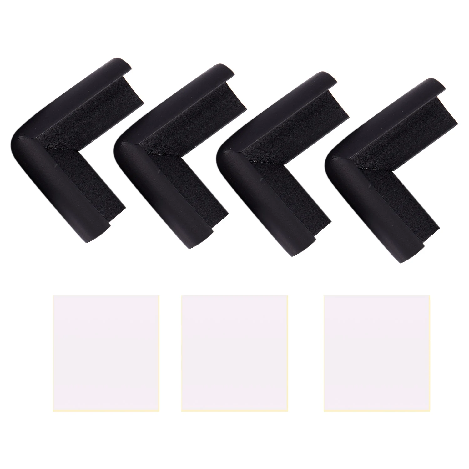 4pcs Child Baby Safety Desk Table Edge Cover Guard Corner Protector Cushion black