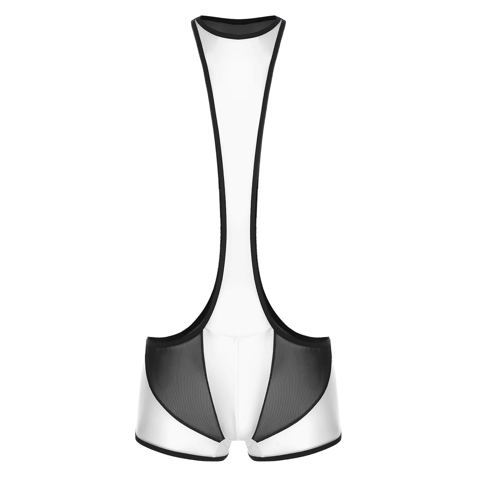 Swimwear Mens Lingerie Wrestling Singlet Sexy Bodysuit One Piece Mesh Bathing Suit Glossy Bulge Pouch Sling Leotard Undershirts