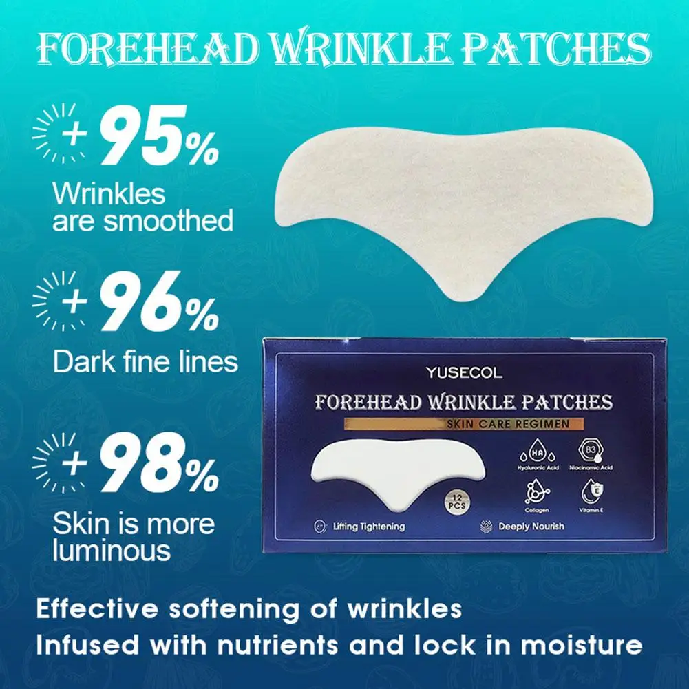 12Pcs Forehead Wrinkle Patches With Collagen Hyaluronic Acid Forehead Wrinkles Anti Wrinkle Patches Care To Smooth Fine Lines