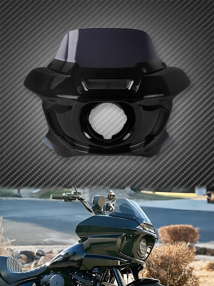 Motorrad-Scheinwerferverkleidung, Frontmaske, Scheinwerfer-Montagesatz für Harley Softail ab 2018, Low Rider 2022–2025, Dyna 2006–2017