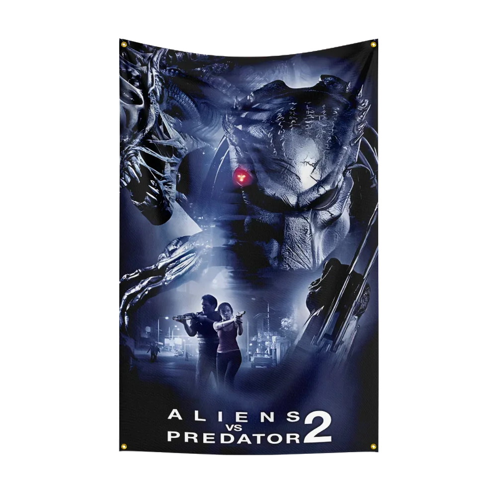 

3x5 Ft P-Preadators Flag Classic Horror Movie Flag Halloween Wall Hanging Banner Decor Movie Poster