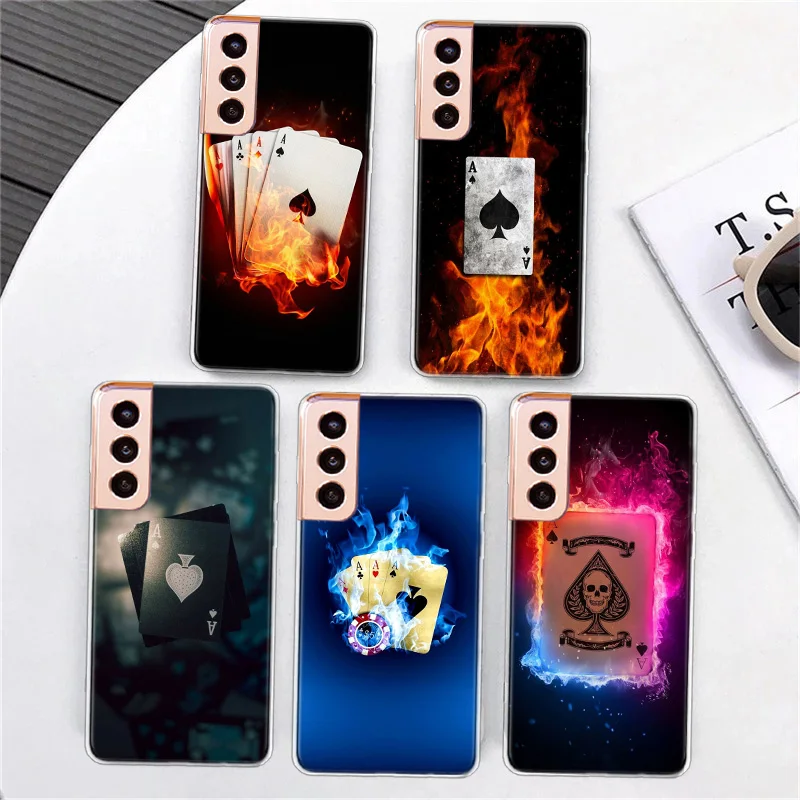 Ace чехол для телефона в виде покера для Samsung A34 A54 Galaxy A02S A12 A22 A32 A42 A52 A52S A72 A71 A51 5G A41 A31 A21S A11 A01 M11 Co