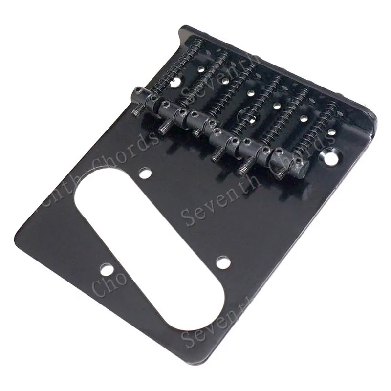Ein Satz schwarzer, silberfarbener Top-Load-Sattel-Hardtail-Saitenbrücken für E-Gitarren-Musikinstrumentenzubehör – Detail 4