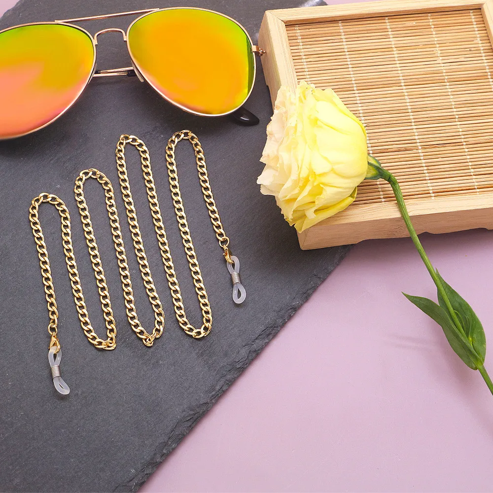 Mode Einfache Link Kette für Gläser Maske Lanyard Frauen Männer Edelstahl Gold Farbe Sonnenbrille Kette Brillen Cord Strap Geschenk