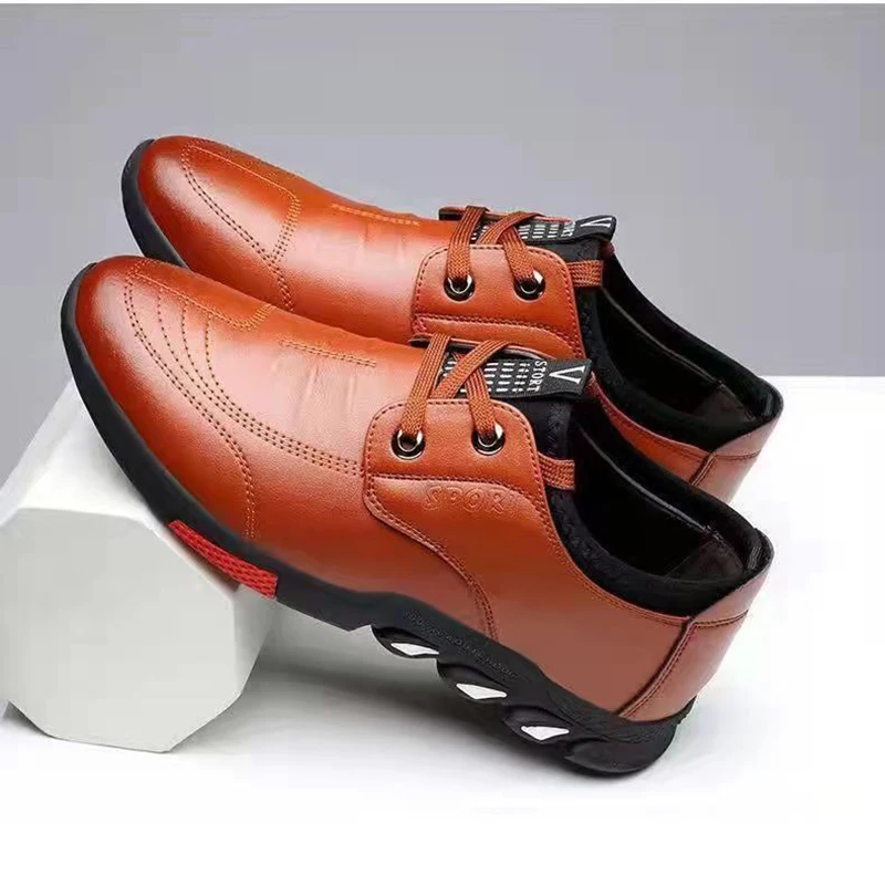 Spring 2022 New Fashion Men's Business Casual Shoes Soft Soles Non-slip Breathable All with Men's Shoes Black Le Fu KB31