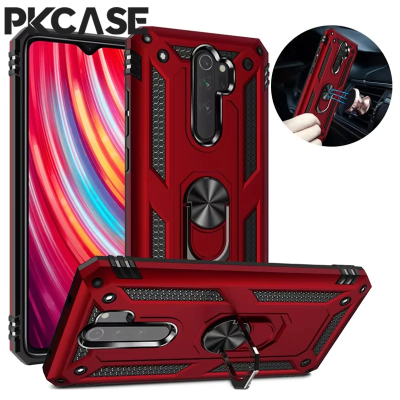

PKCASE Shockproof Armor Metal Ring Bracket Case For Xiaomi 15 14T 13 13T 14 Pro Cover For POCO X3 GT NFC X4 X5 Pro 4G X6 5G
