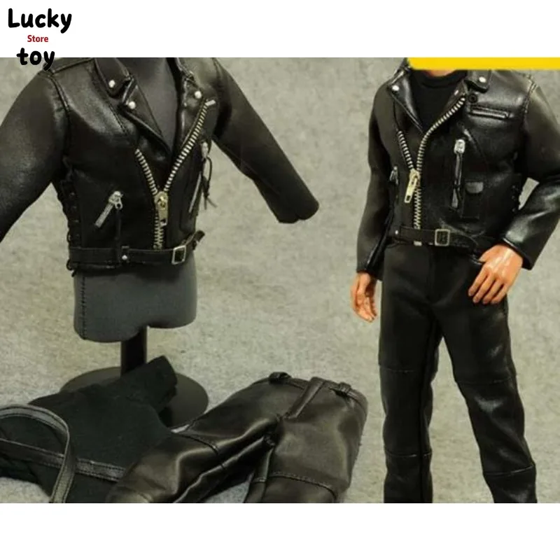 1/6 ZYTOYS Soldier Black Cool Male Leather Jacket Coat Jeans Clothes Set Fit 12" Action Figure Body Dolls Accessories