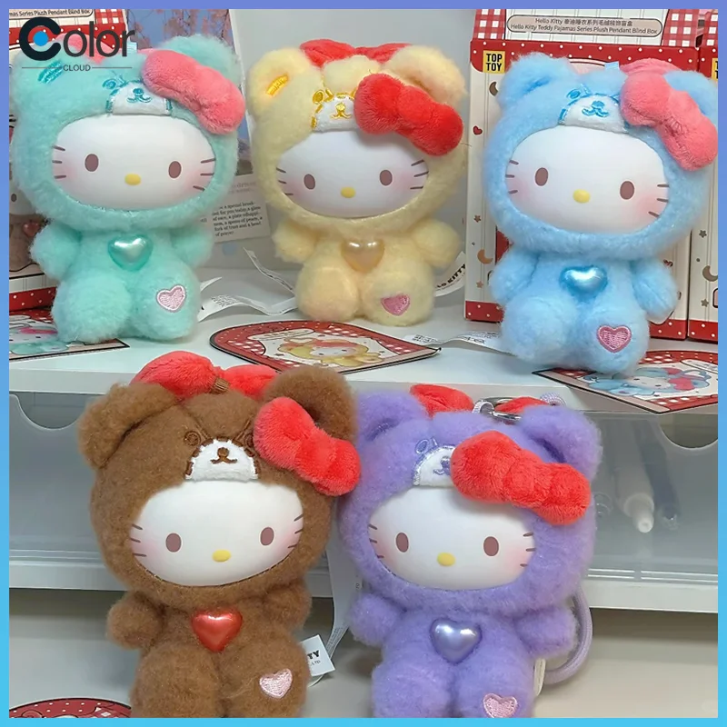 

Аутентичные Hellokitty слепая коробка игрушки Тедди пижамная серия плюшевый дизайн плюшевые фигурки Kai рюкзак подвески подарок на праздник для девочек