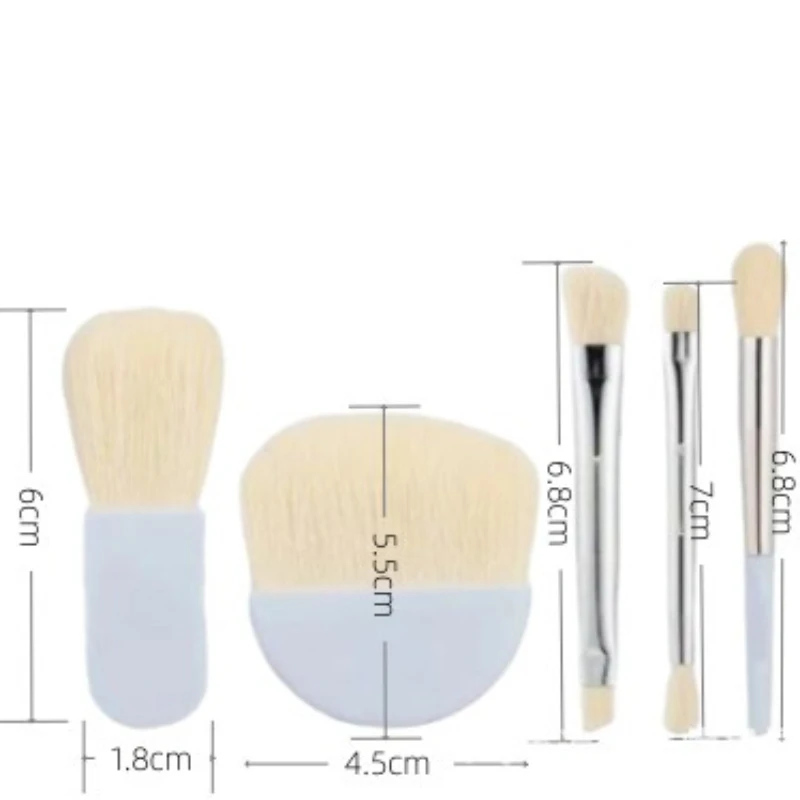 6 pçs mini pincéis de maquiagem de viagem conjunto macio corretivo escova beleza fundação pó blush pincéis ferramentas de maquiagem compõem pincéis