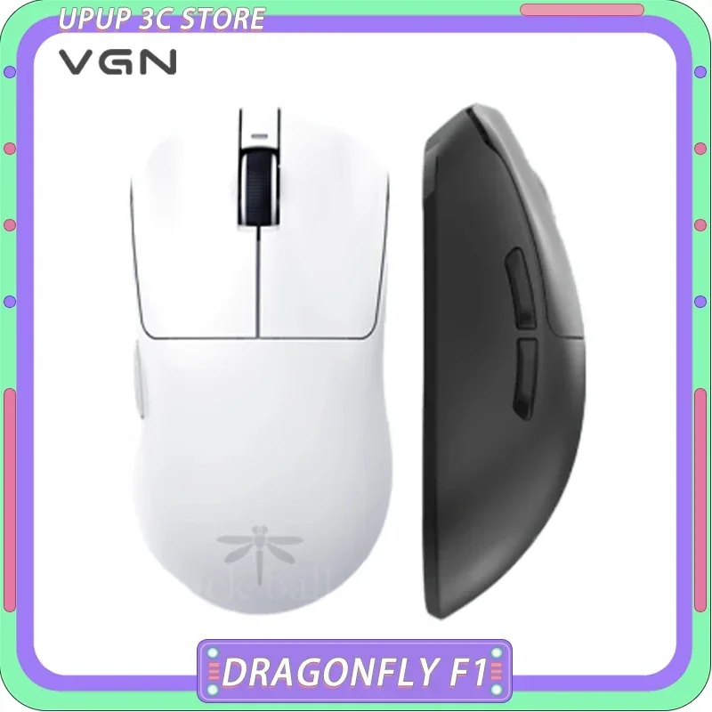 Vgn Dragonfly F1 Moba Wireless Mouse Dual Mode Paw3395 4K Low Delay Lightweight Gaming Mouse for Gamers Accessories Pc Custom