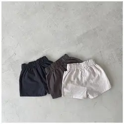 2024 Summer New Baby Cotton Shorts Infant Boy Girl Solid Casual Shorts Elastic Waist Toddler Loose Versatile Sports Shorts