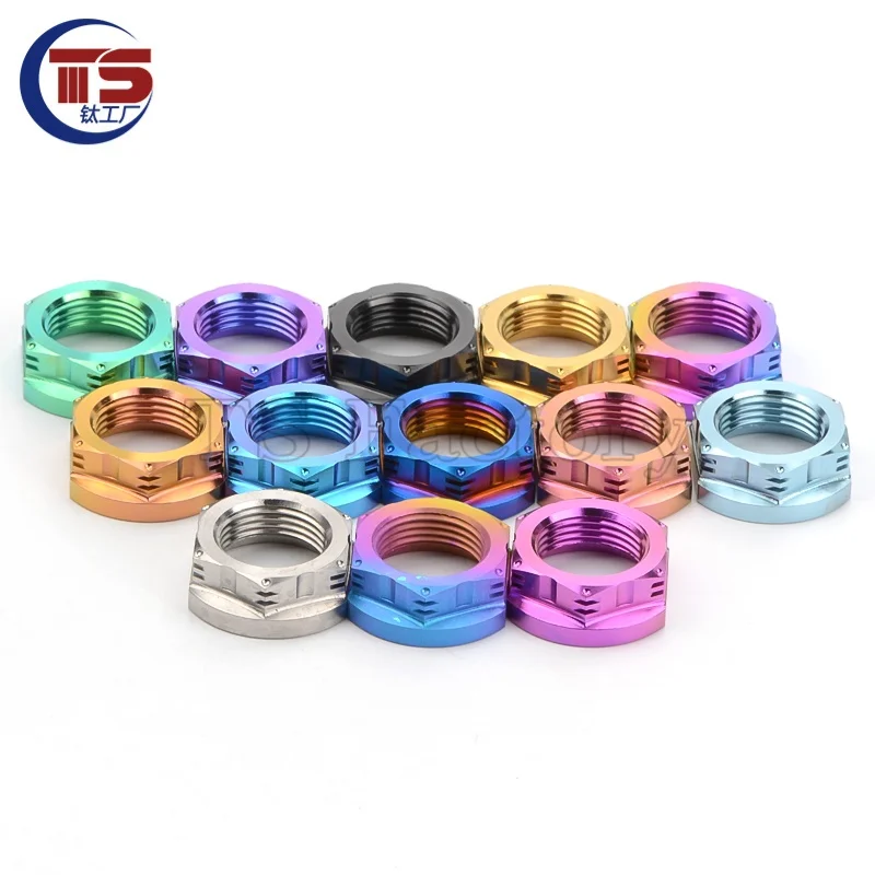 TS Titanium Factory 1pcs Titanium Alloy Nut M20 Motorcycle Custom Nut Available in Multiple Colours