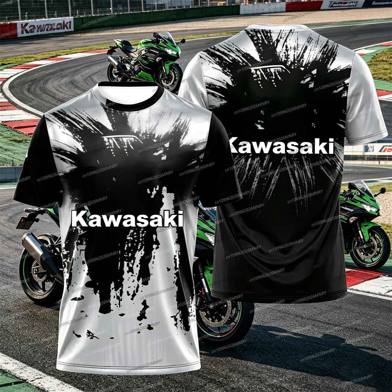 

Men Oversized t-shirt Kawasaki Motocross T-shirt men Quick Drying Cycling Suit Summer Women tshirt Sleeved Top Men's clothing