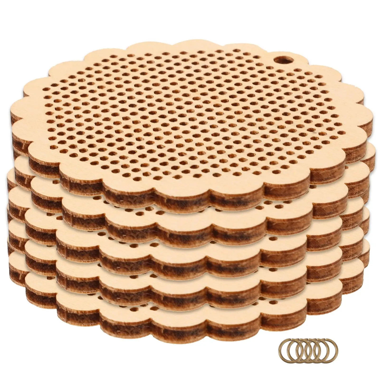 

Wood Chip Ornaments Handmade Cross Stitch Wooden Blanks Chips DIY Cross-stitch Plates Gift Board Supplies
