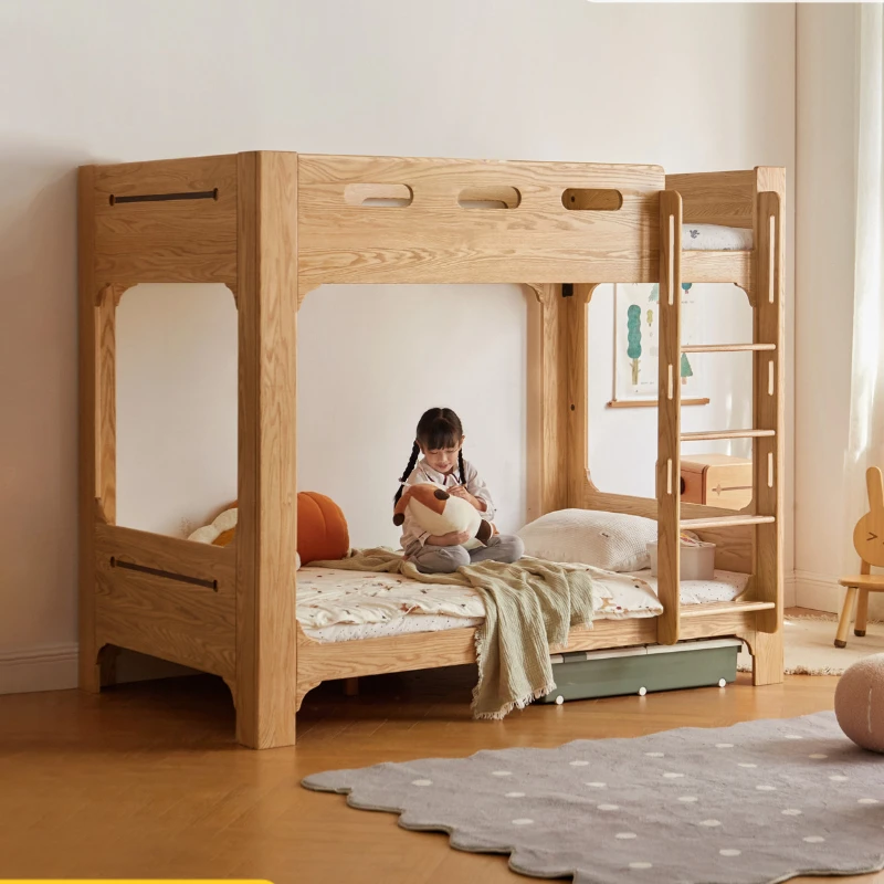 

, All Solid Wood Children's Modern Minimalist Bunk Bed Bunk Bed Oak Youth Bed Bedroom Bunk Bed