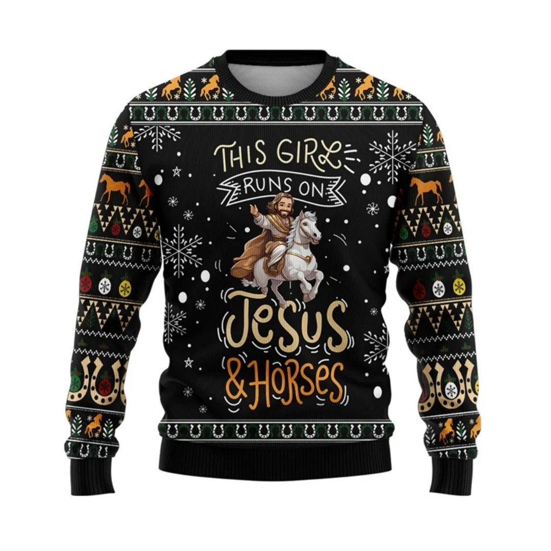 Рождественские толстовки с рисунком Иисуса Санта-Клауса, осенние модные толстовки Y2K, детские толстовки, мужские и женские толстовки