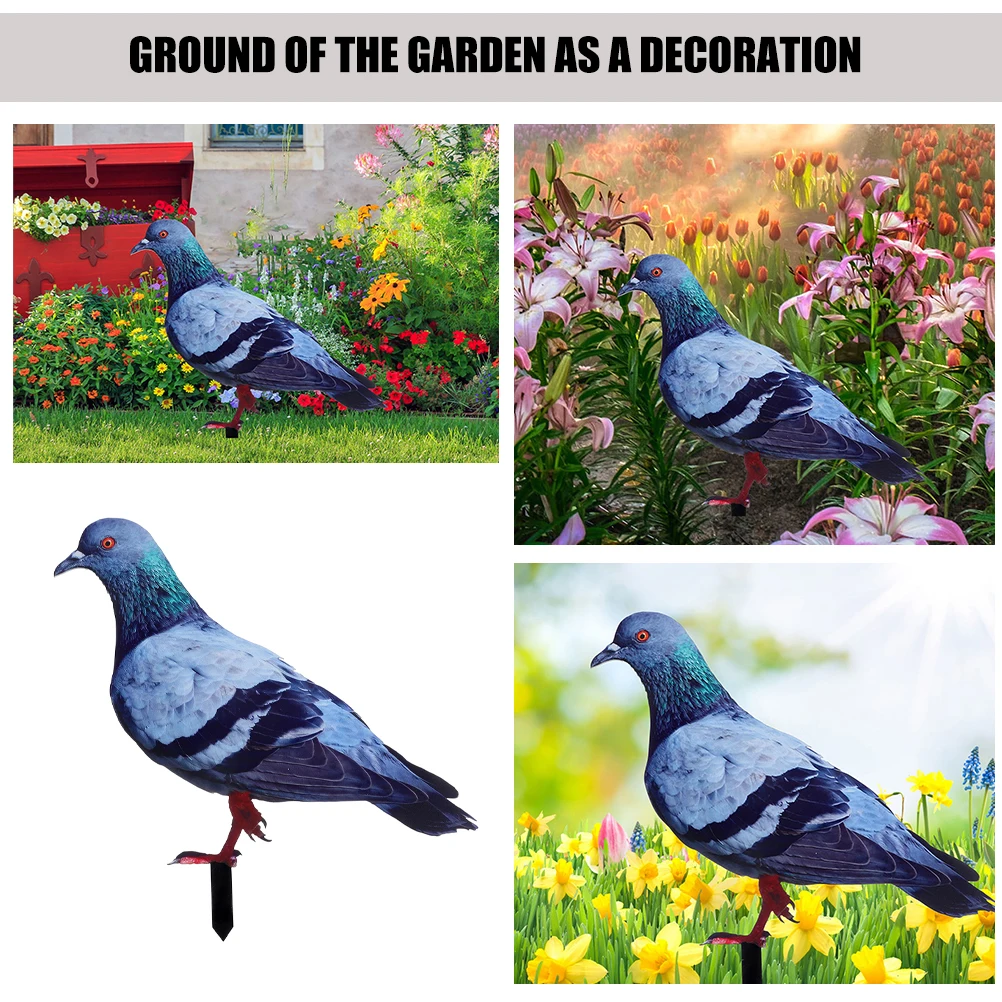 

2 Pcs Realistic Dove Ornament Simulated Pigeon Decoration Garden Stakes Durable Acrylic Material Outdoor Adornment Yard Ornament