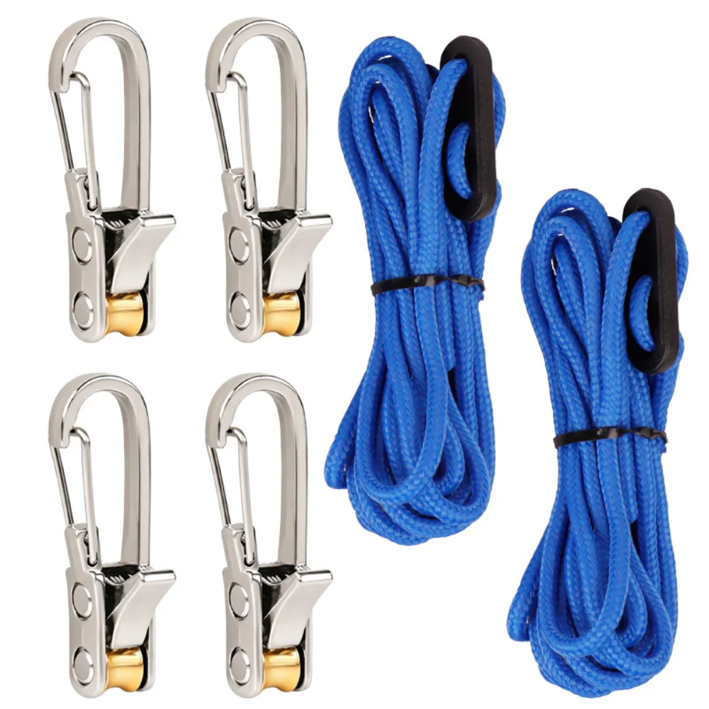 New Knot-Free Rope Tensioner Set Heavy-duty Roller Paracord Adjusters Easy Operation Locking Tie-Down Tool for Camping Boating