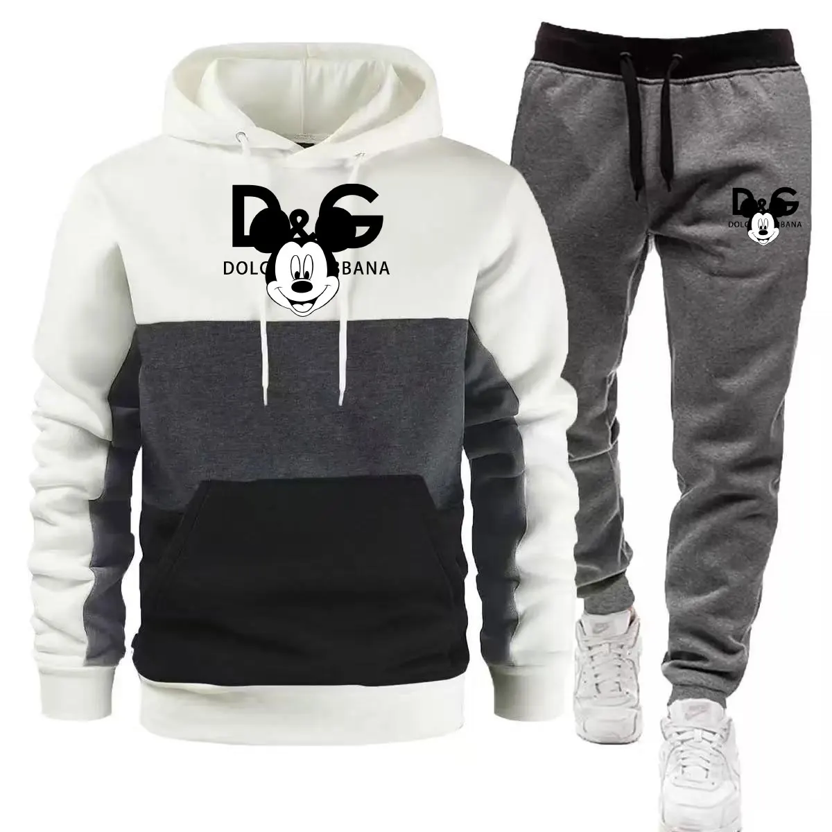 

2025 New Outdoor Hot Selling Brand in Europe and America Autumn and Winter Printed Men's Sports Hoodie Disney Mickey Women's Set