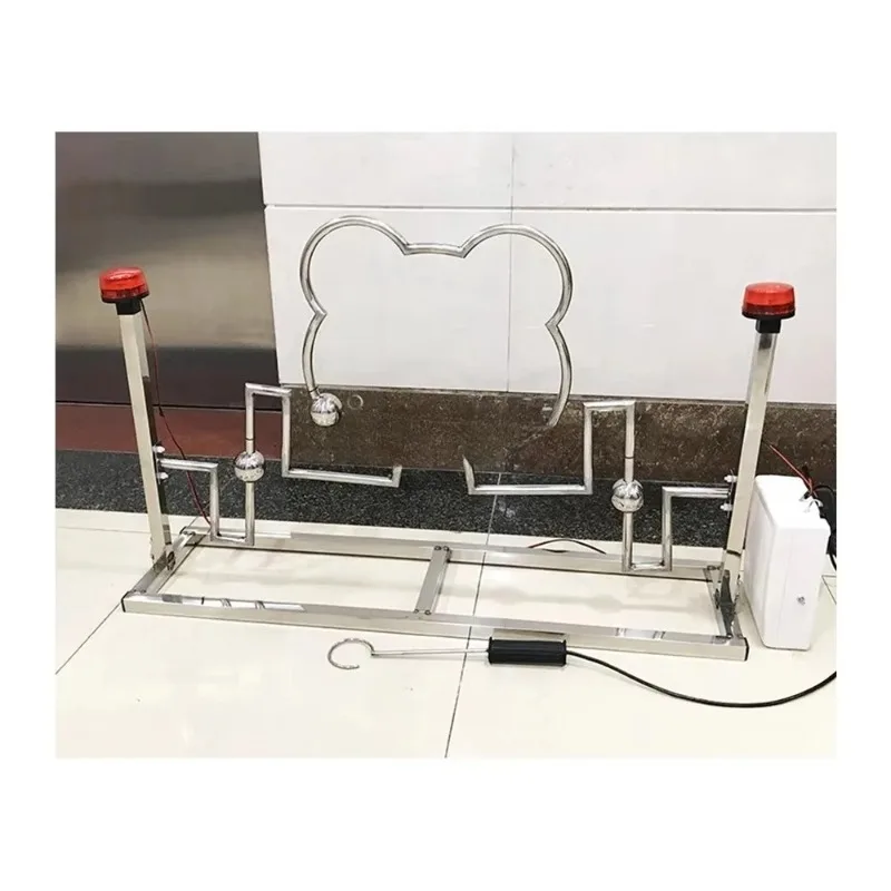 

Electric Carnival Amusement Park Game Stalls Timer Interactive Fast Metal Maze Challenge Reaction Table Top Buzz Wire Maze Game