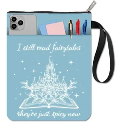 1pc Book Sleeve with Zipper Books Pattern Book Cover Protector Pouch for Paperbacks Castle Waterproof Washable Fabric Cloth