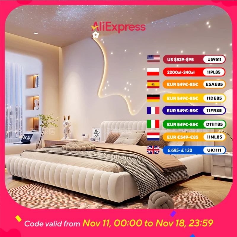 

Princess Luxury Modern Double Bed Mattress Set Design White Girls Double Bed Frames Queen Camas De Dormitorio Bedroom Furniture