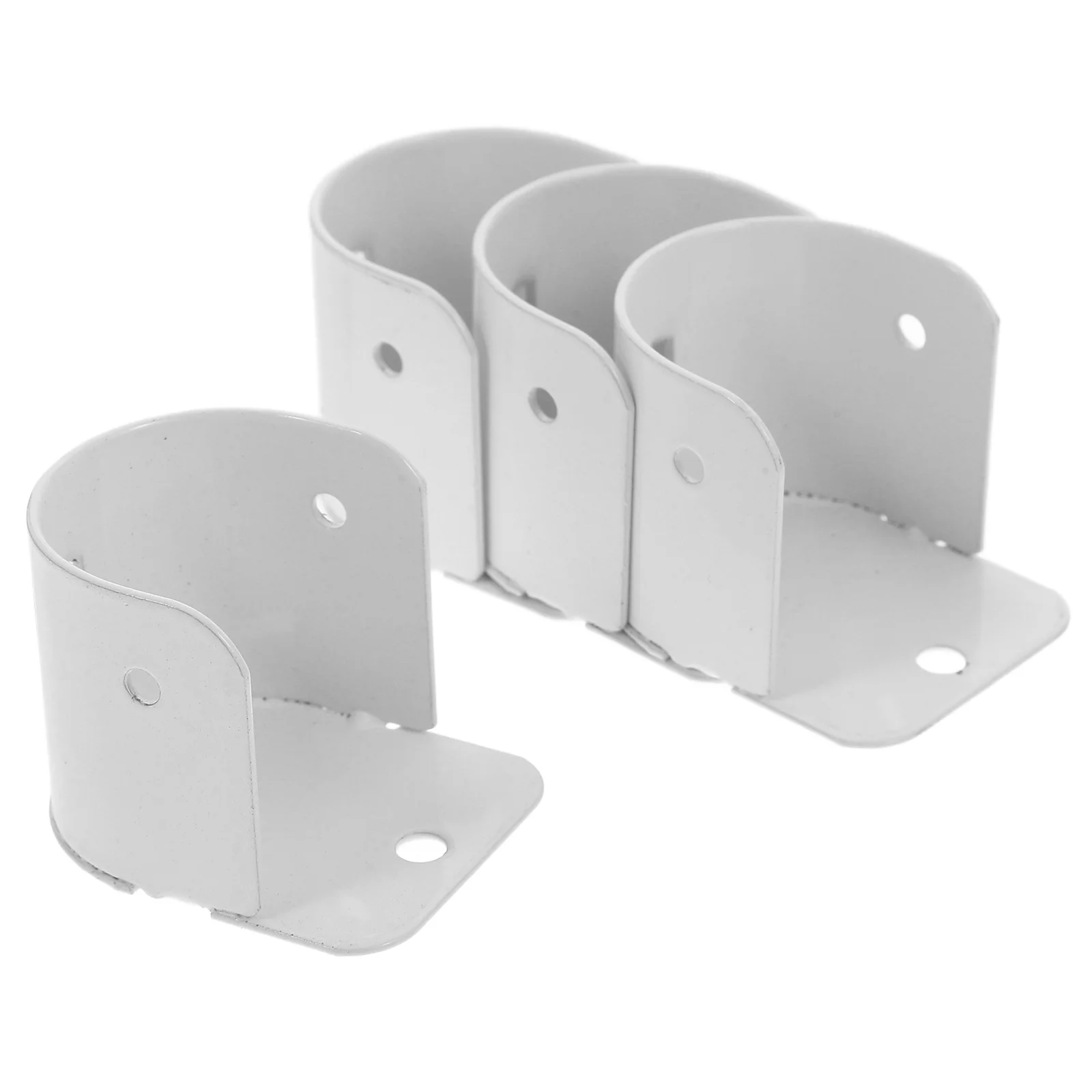 

4 Pcs Flange Code Socket Closet Rod Support Holder Bathroom Bracket Shower Curtain Shape Shelf Iron Holders