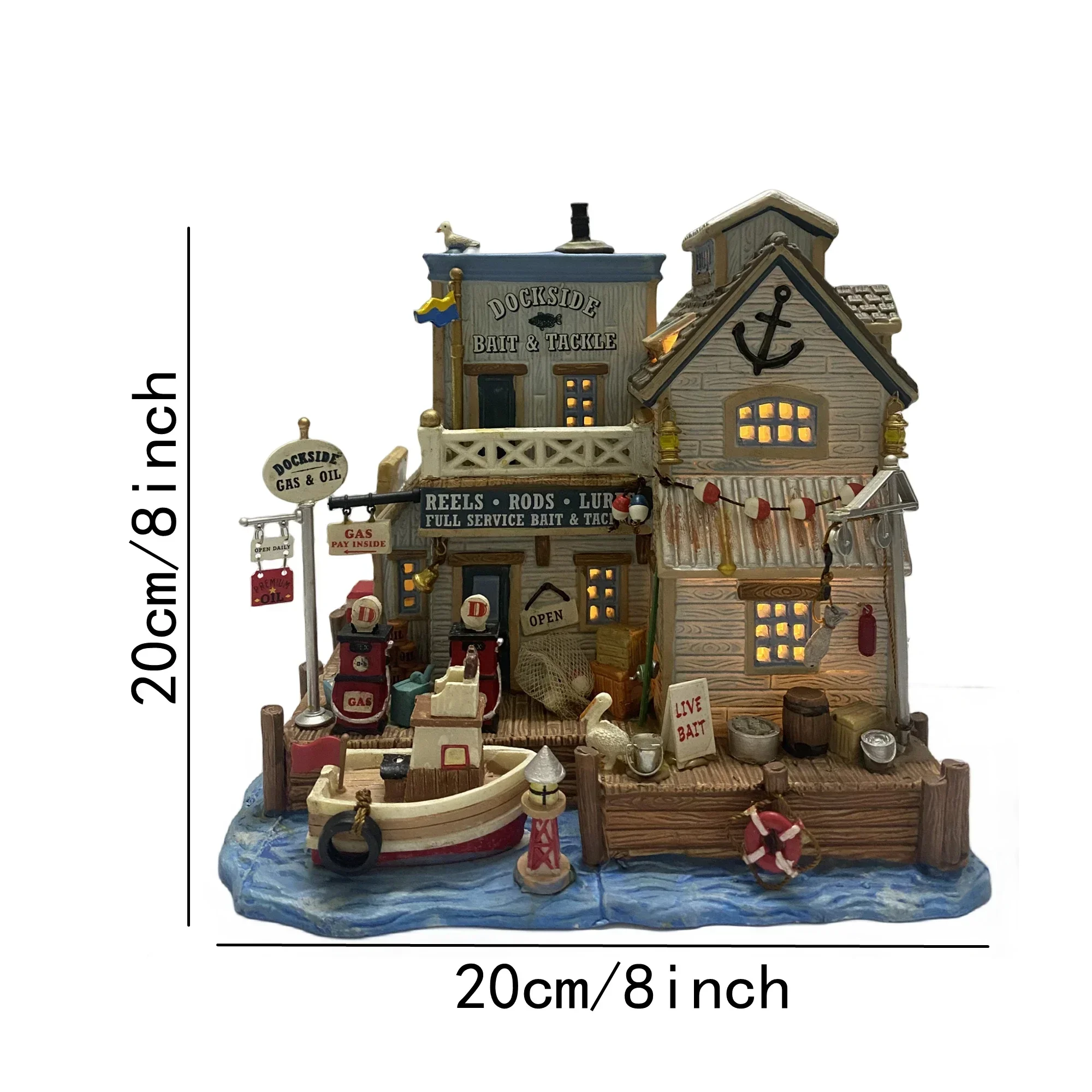 Party Decor Lemax Ceramic Painted Night Lamp House Miniature Version of European Building Home Furnishing Living Room Ornaments