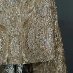 Resplendent Palace Style European Bright Silk Blend Three-dimensional Texture Embossed Jacquard Fabric Jacket Designer Fabric