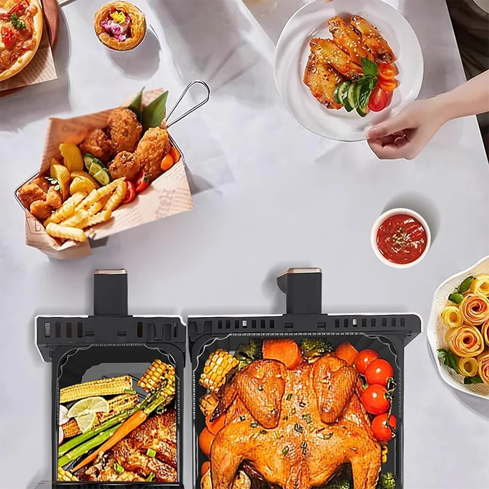 Baking Tray Basket Insert Food Safe Rectangular Air Fryer Silicone Liners Air Fryer Basket Accessories for Ninja Air Fryer AF500