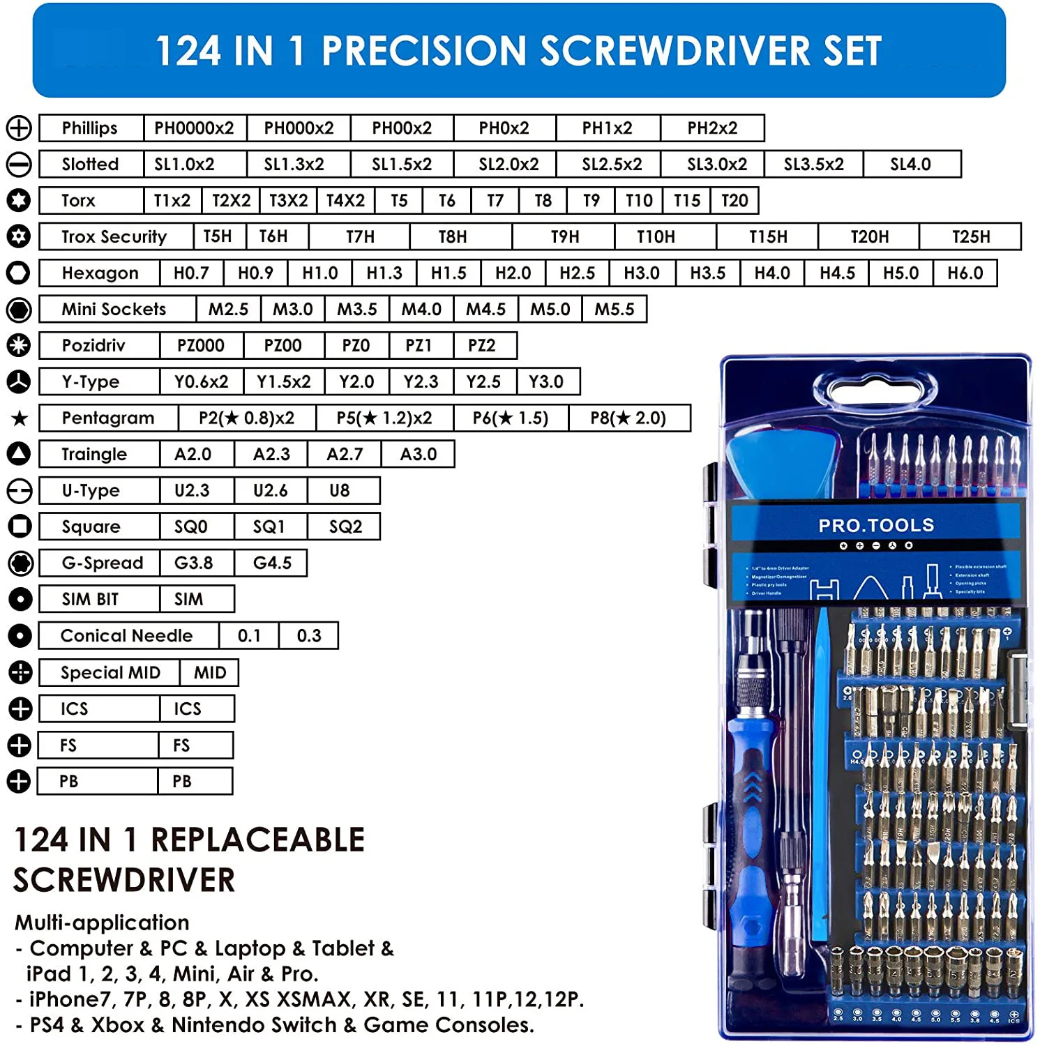 124 in 1 Multi Function Precision Screwdriver Set For Phone Laptop Watch Repairing Mini Home Screw Driver Hand Tool