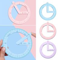 Plastic Activity Ruler Creative 360 Degree Rotation Angle Draw Ruler Pointer Protractor Students