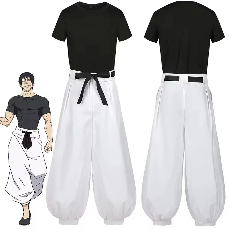 Disfraz de Cosplay de Fushiguro Toji y Satoru Gojo del Anime Jujutsu Kaisen 2026, Camiseta y Pantalones para Halloween y Navidad