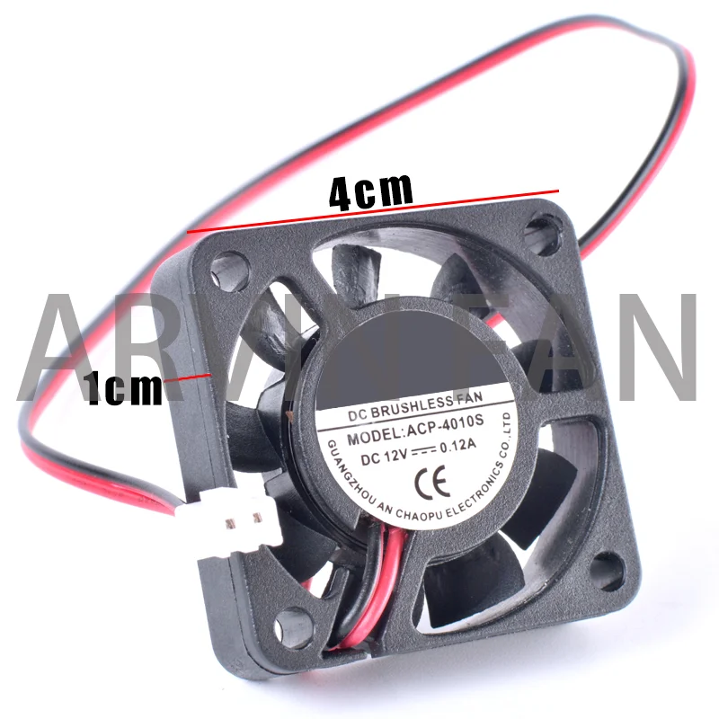 

4cm 40mm Fan 40x40x10mm ACP-4010S DC12V 0.12A 2 Wires Cooling Fan For Motherboard North And South Bridge Chip And Chassis