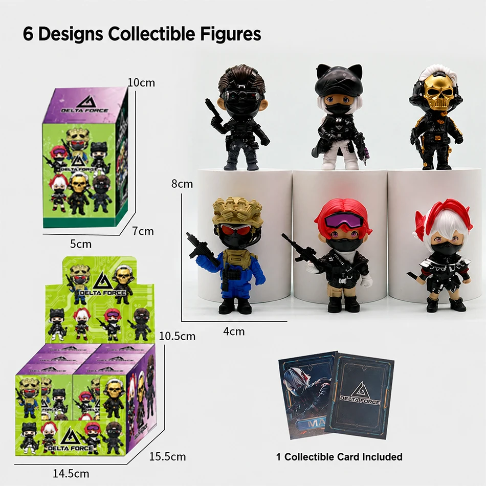 Delta Force Mini-Actionfiguren-Set - PVC Taktische Soldaten Sammelfiguren Blind Box Serie (6 Designs Zufälliger Stil)