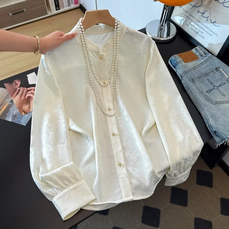 New Chinese Style Autumn Long Sleeve Heavy Embroidery Stand Collar Lady Open Cardigan Traditional National Fashion Top Women'...