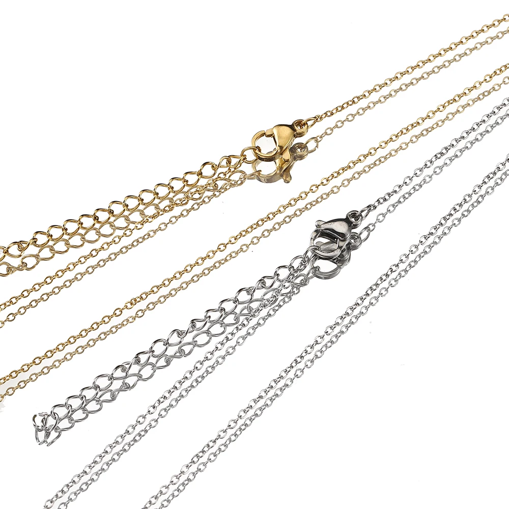 5 Pieces Stainless Steel O-chain With Lobster Buckle Plain Chain DIY Necklace Semi-finished Handmade Jewelry Accessories