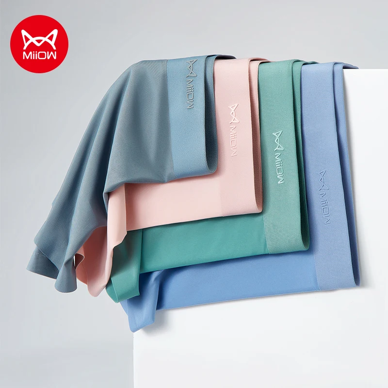 

MiiOW, 6 шт., шорты-боксеры из ледяного шелка, мужское нижнее белье, графеновые антибактериальные трусы, дышащие сексуальные тонкие мужские трусы-боксеры