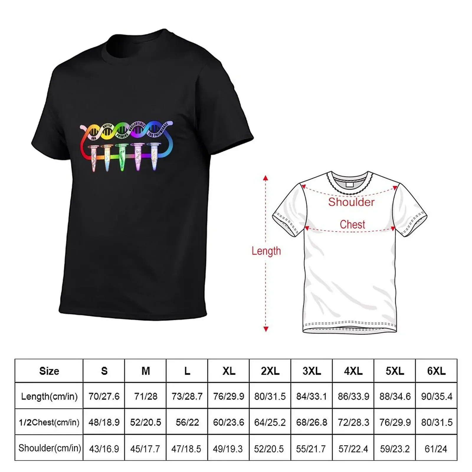 PCR Polymerase Chain Reaction Process Steps Components Pipette Tubes Biology Science T-Shirt blacks mens vintage t shirts